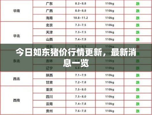 今日如东猪价行情更新，最新消息一览