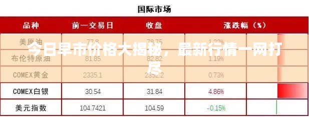 今日早市价格大揭秘，最新行情一网打尽