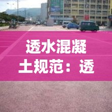 透水混凝土规范：透水混凝土规范一定要求做透水系数吗 