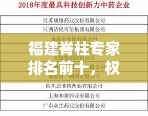 福建脊柱专家排名前十，权威榜单揭秘！