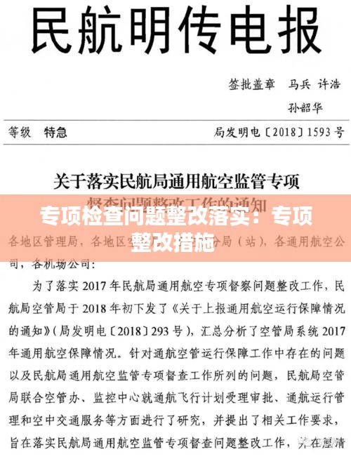 专项检查问题整改落实：专项整改措施 
