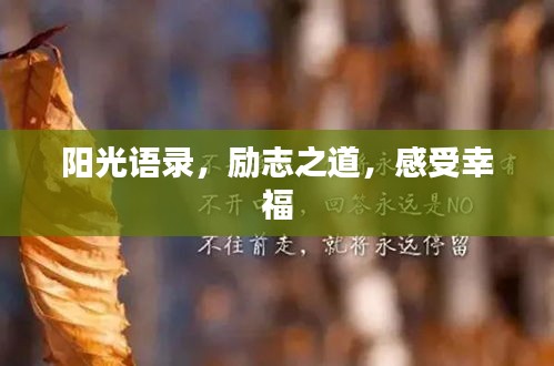 阳光语录，励志之道，感受幸福
