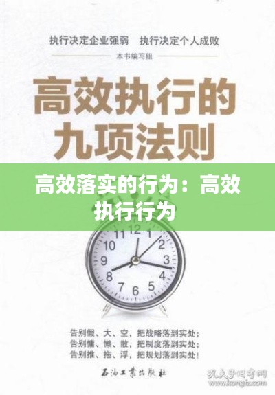 高效落实的行为：高效执行行为 