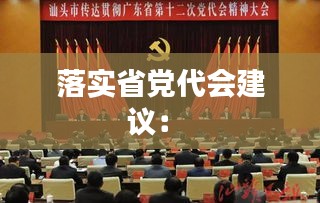 落实省党代会建议： 