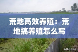 荒地高效养殖：荒地搞养殖怎么写申请 