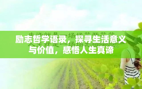 励志哲学语录，探寻生活意义与价值，感悟人生真谛