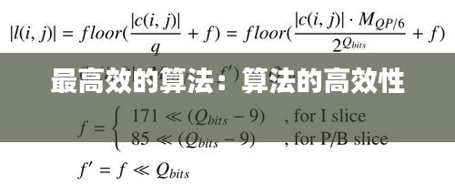 最高效的算法：算法的高效性 