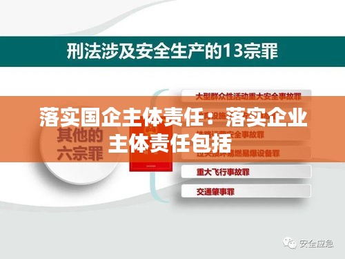 落实国企主体责任：落实企业主体责任包括 