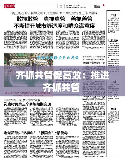 齐抓共管促高效：推进齐抓共管 