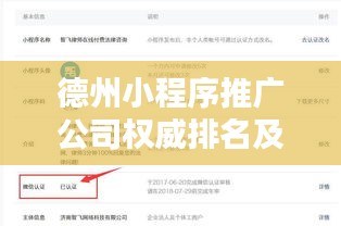 德州小程序推广公司权威排名及影响力解析