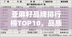 亚麻籽品牌排行榜TOP10，品质正宗之选