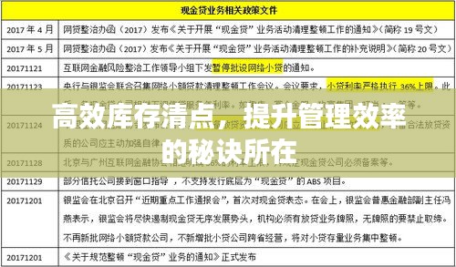 高效库存清点，提升管理效率的秘诀所在