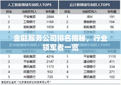 金融服务公司排名揭秘，行业领军者一览