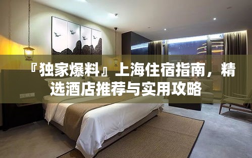 『独家爆料』上海住宿指南，精选酒店推荐与实用攻略