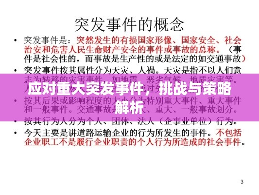应对重大突发事件，挑战与策略解析