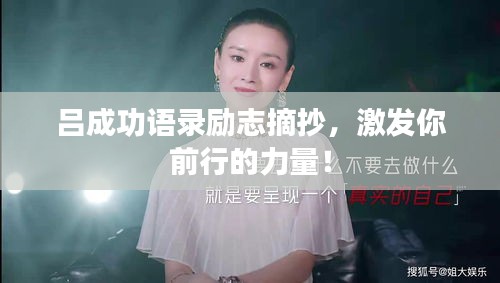 吕成功语录励志摘抄，激发你前行的力量！