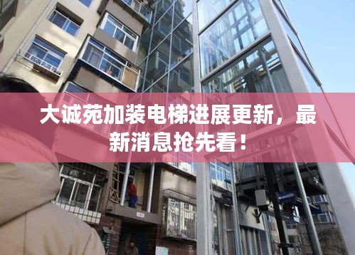 大诚苑加装电梯进展更新，最新消息抢先看！