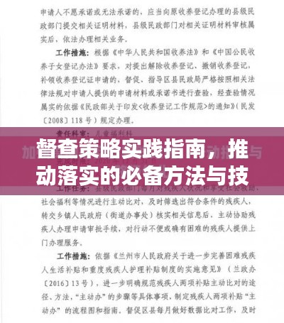督查策略实践指南，推动落实的必备方法与技巧
