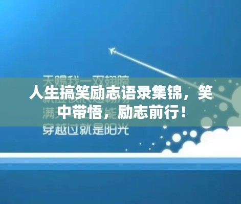 人生搞笑励志语录集锦，笑中带悟，励志前行！