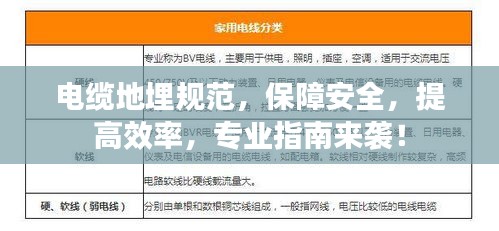 电缆地埋规范，保障安全，提高效率，专业指南来袭！