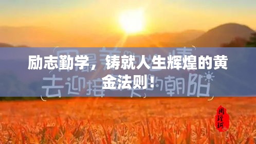励志勤学，铸就人生辉煌的黄金法则！