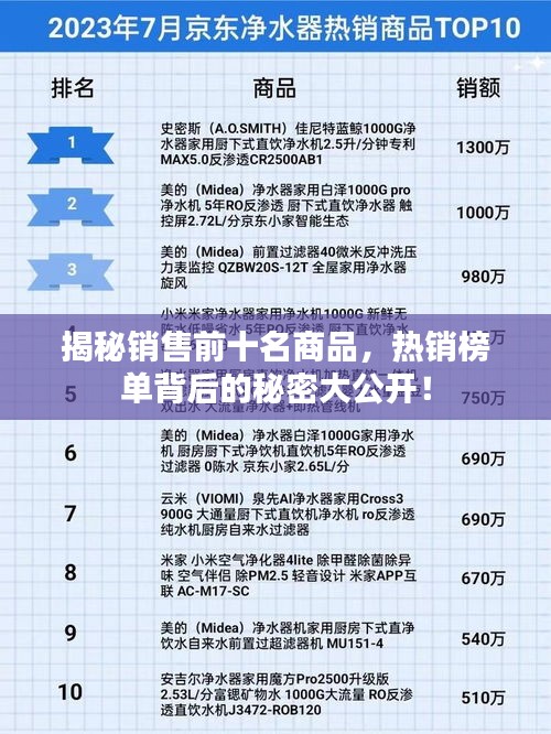 揭秘销售前十名商品，热销榜单背后的秘密大公开！