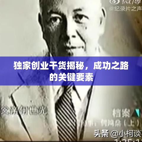 独家创业干货揭秘，成功之路的关键要素