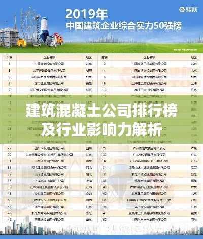 建筑混凝土公司排行榜及行业影响力解析