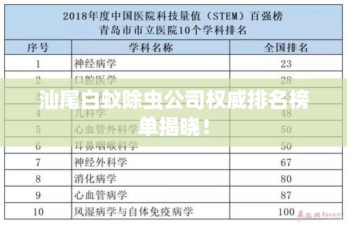 汕尾白蚁除虫公司权威排名榜单揭晓！