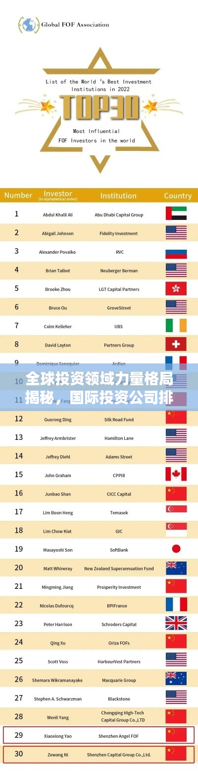 全球投资领域力量格局揭秘，国际投资公司排名大盘点