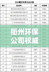 衢州环保公司权威排名榜单揭晓！