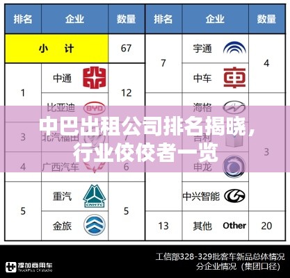 中巴出租公司排名揭晓，行业佼佼者一览