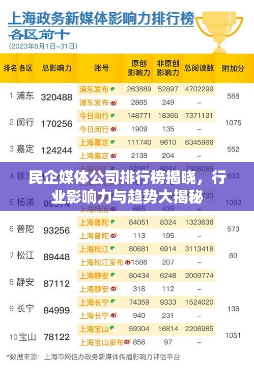 民企媒体公司排行榜揭晓，行业影响力与趋势大揭秘