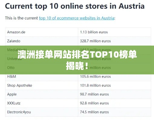 澳洲接单网站排名TOP10榜单揭晓！
