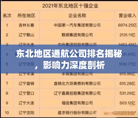 东北地区通航公司排名揭秘，影响力深度剖析