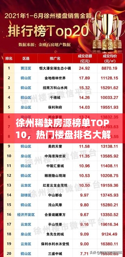 徐州稀缺房源榜单TOP10，热门楼盘排名大解密！