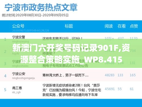 新澳门六开奖号码记录901F,资源整合策略实施_WP8.415
