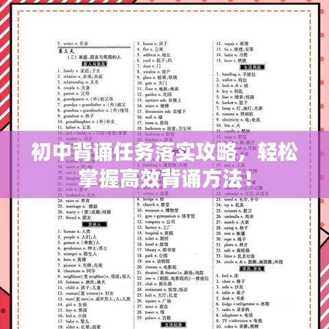 初中背诵任务落实攻略，轻松掌握高效背诵方法！