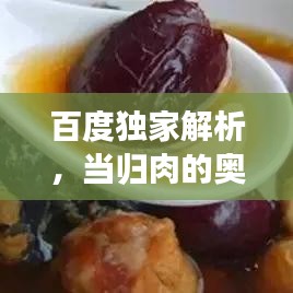 百度独家解析，当归肉的奥秘与功效