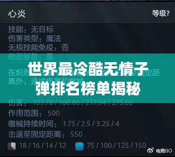 世界最冷酷无情子弹排名榜单揭秘